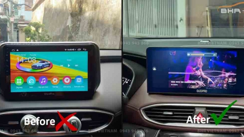 Màn hình DVD Android xe Hyundai Santafe 2018-nay | Màn nguyên khối 12.3 inch